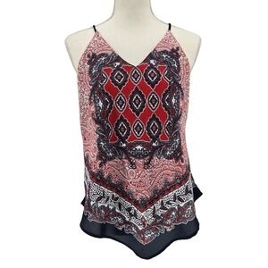 A Byer Paisley Patriotic Women's MEDIUM Boho Festival Western Y2K Summer Cami